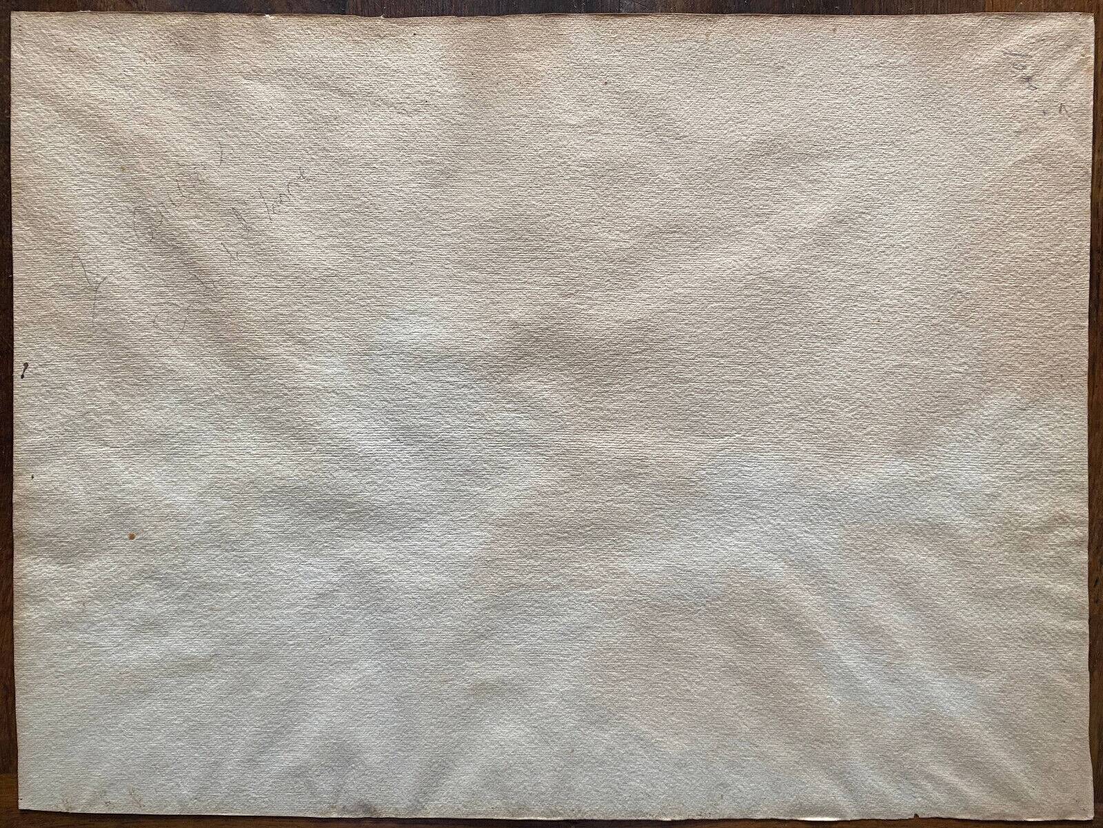 Large watercolor painting "Bords of the Yonne" with boats P. Guillon