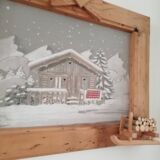 Decorative frame with chalet atmosphere