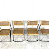 Vintage rattan folding chairs, 1970s - set of 4
