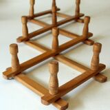Extendable wooden ooat rack, vintage from the 1960s