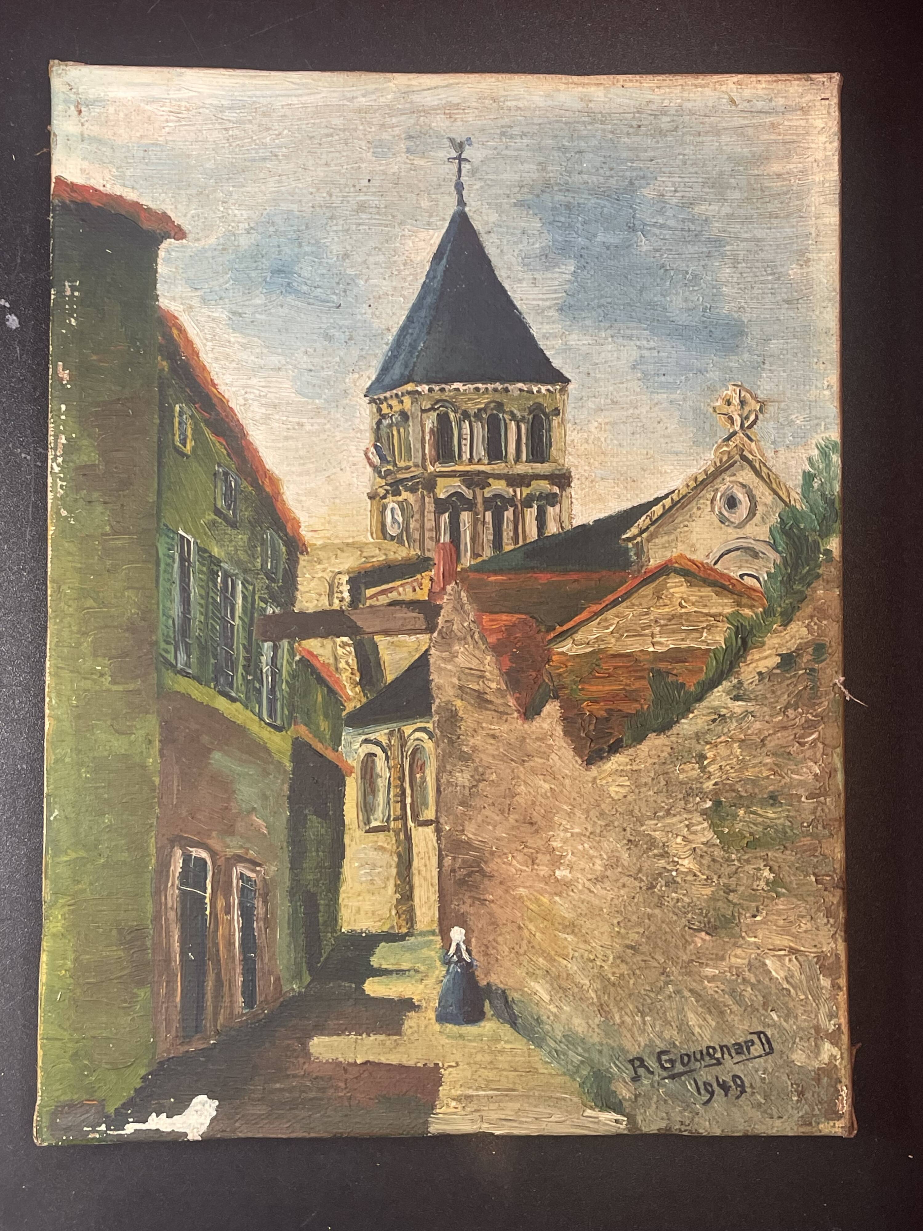 Oil on canvas saint-hilaire-des-loges robert gougnard 20th century