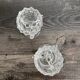 Pair of antique moulded glass egg cups
