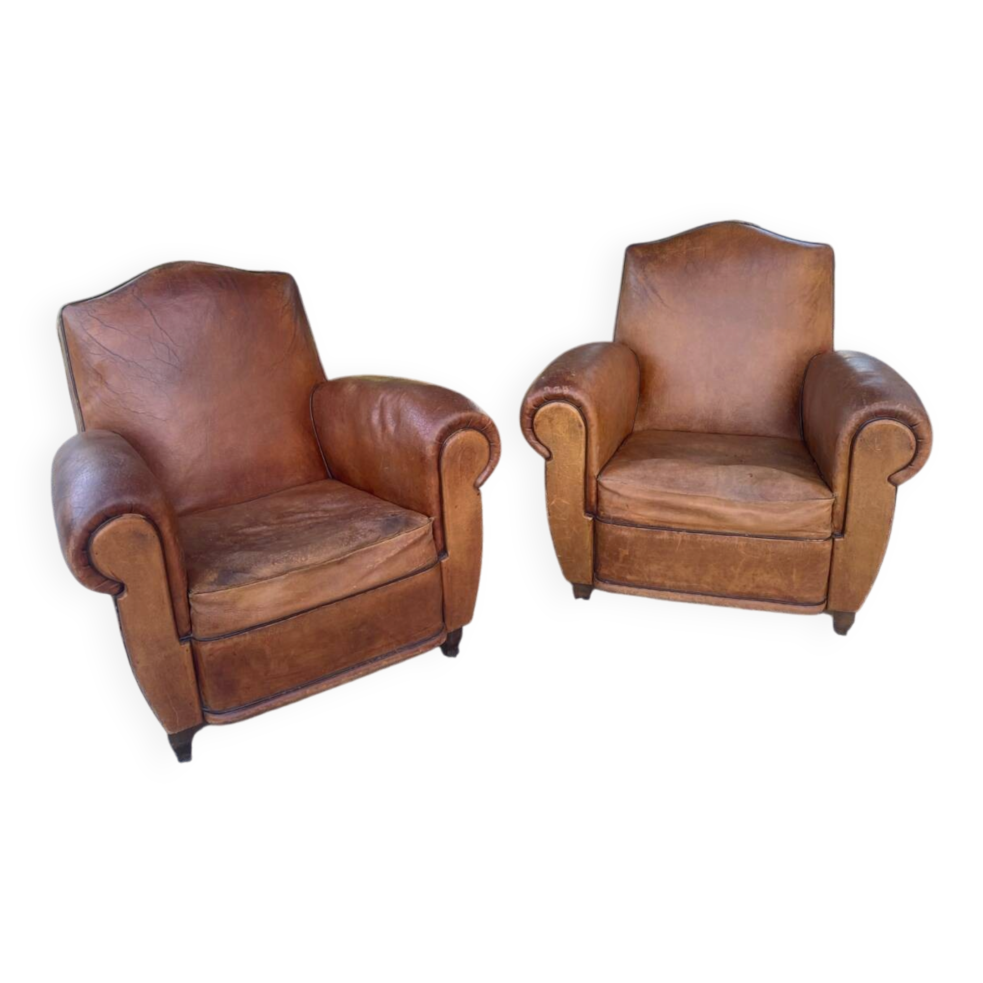 Pair of club armchairs