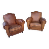 Pair of club armchairs