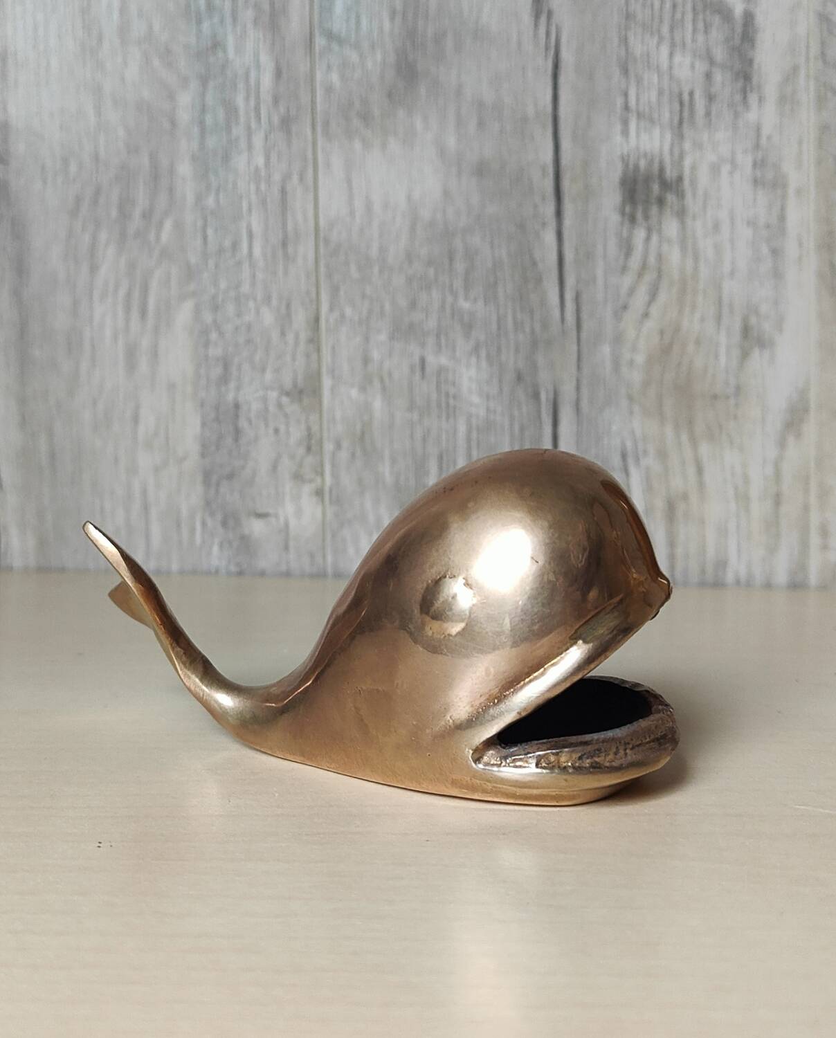 Brass whale ashtray