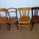 Set of 4 mismatched vintage Fischel bistro chairs