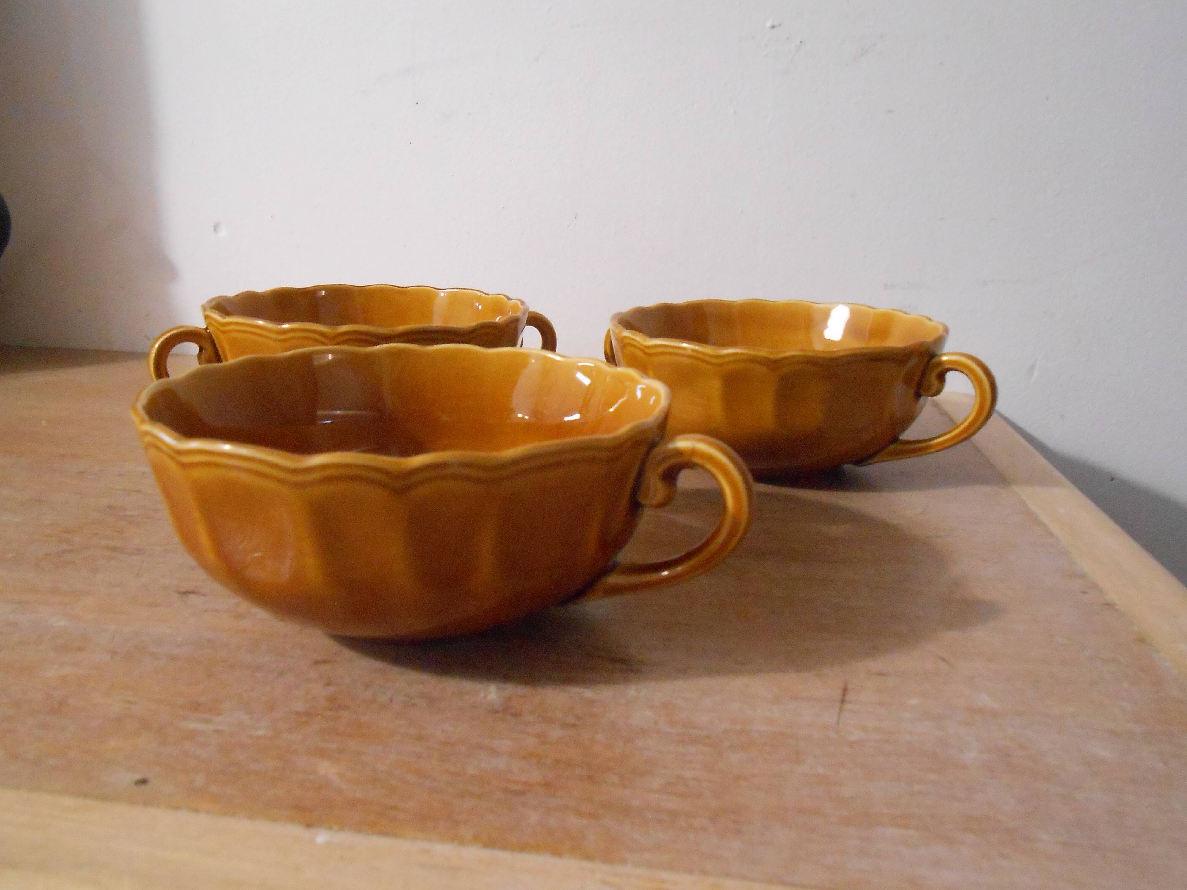 3-bowl ceramic set Lunéville Louis VX Honey