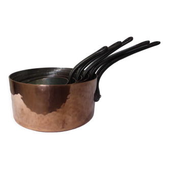 Set of 5 tinned copper pans 211290