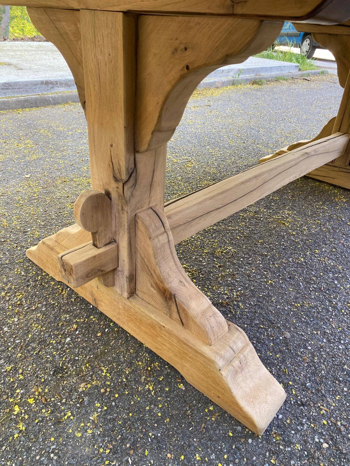 Table à manger de monastère rénovée en chêne massif du 18ème 200cm