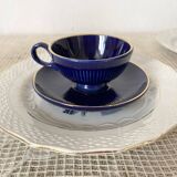 Midnight blue and gold coffee cups and saucers