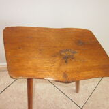 Raw wooden tripod stool