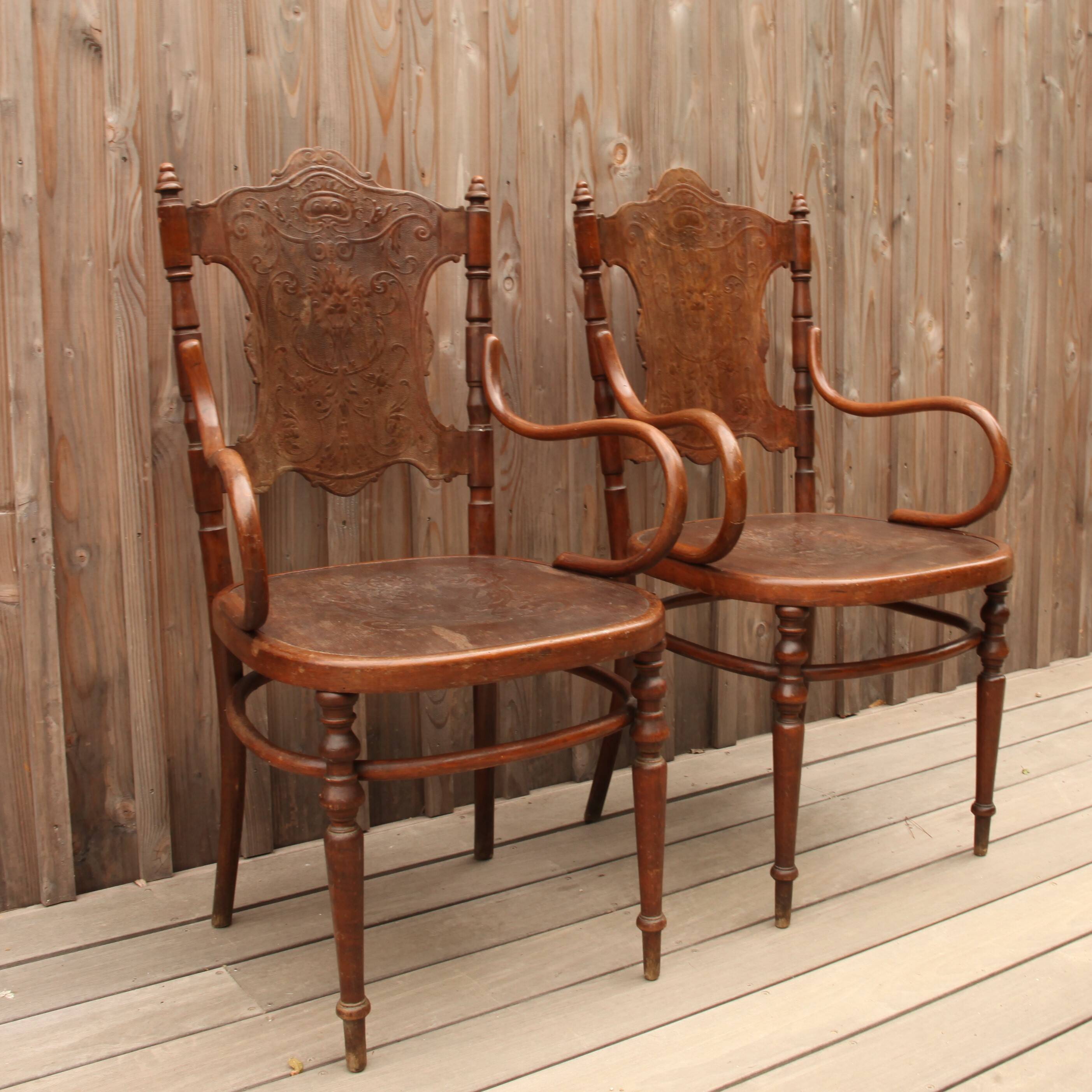 Pair of Art Nouveau Fischel armchairs