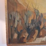 Tableau ancien paysage ocre G.Zylberman