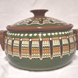 Handcrafted glazed stoneware soup tureen