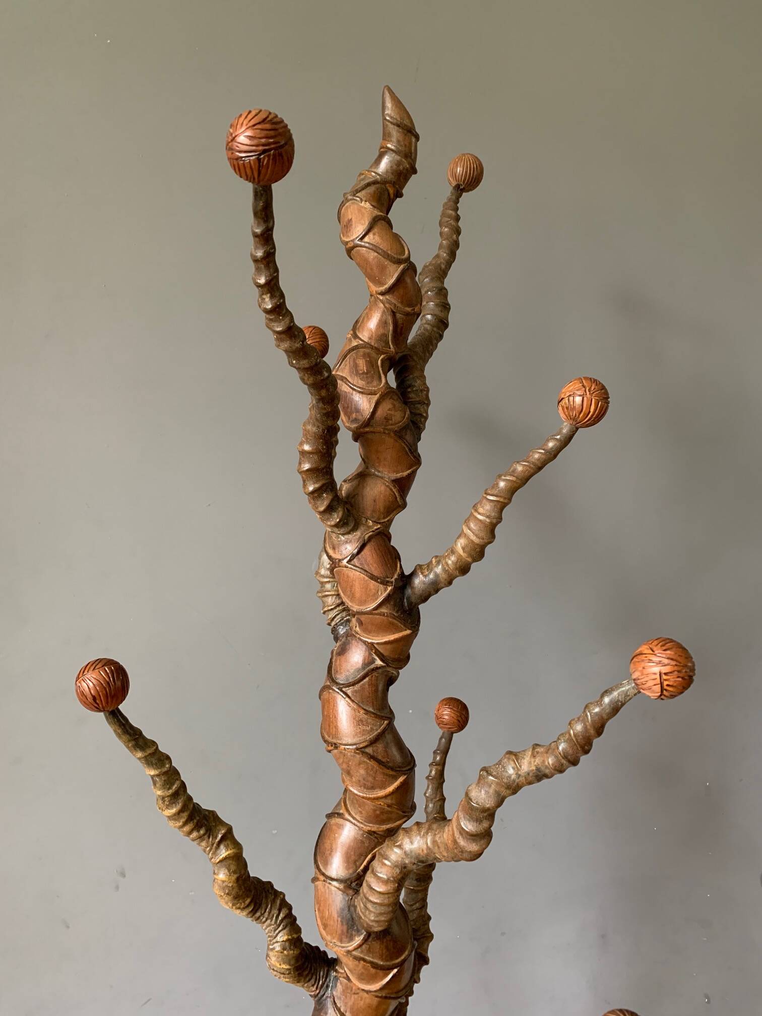 A Remarkable 19th Century Sculptured Rosewood & Buckhorn Hatstand