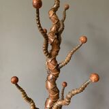Porte-manteau sculpté en palissandre et corne de cerf du XIXe siècle