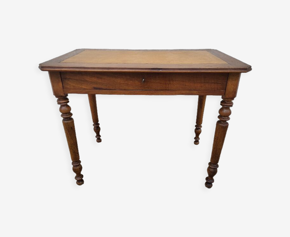 Bureau louis philippe 1 tiroir en noyer du xix ème siecle