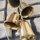 4 antique Swedish pendant lamps in gilded brass by Boréns