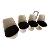 Knoll tulip chair with black velvet cushion