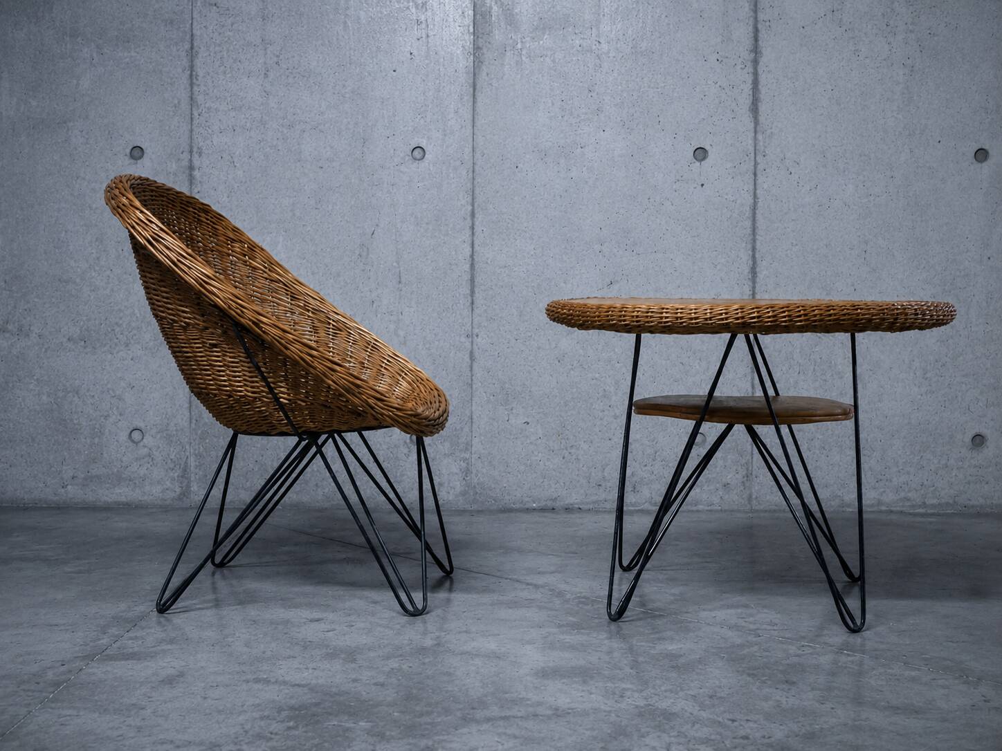 Armchair & coffee table Teun Velthuizen - Vintage 1950