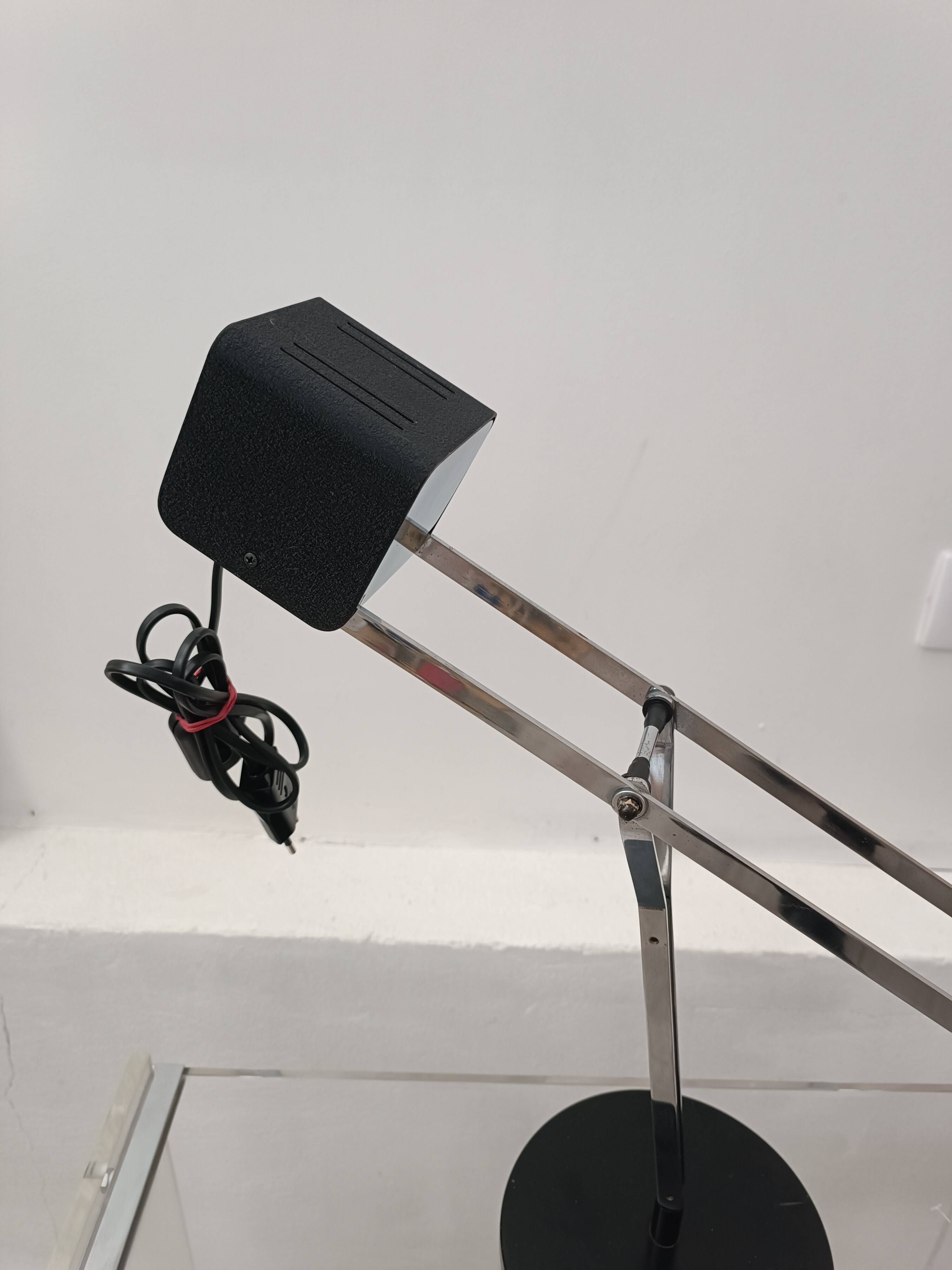 Important Fase Cisne chrome lamp, edition by Fase, 1980s.