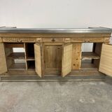 19th-century zinc and solid oak bar counter