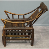 Original antique Chinese 19th century handcrafted bamboo lounge chair, ca 1860