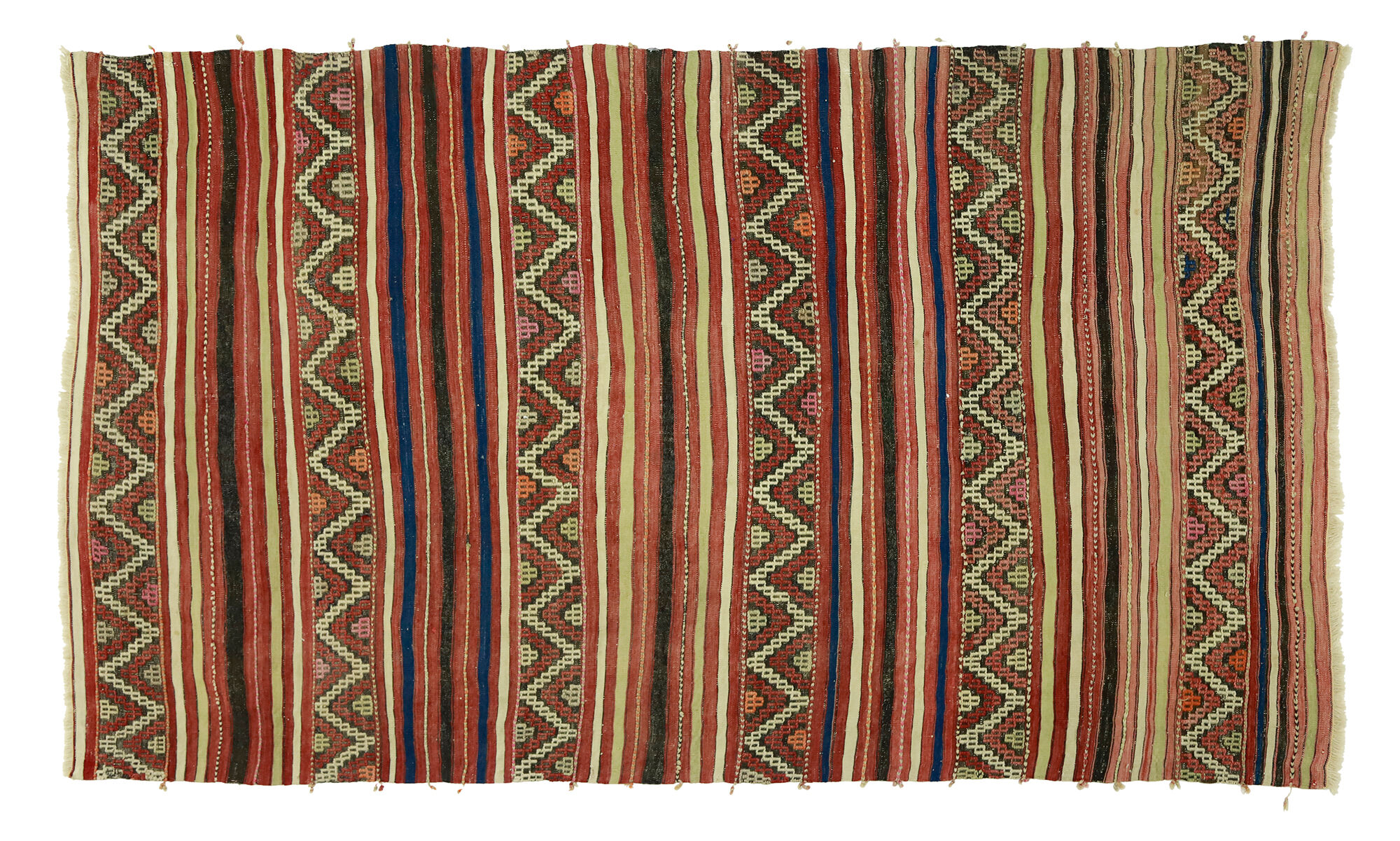 Anatolian handmade kilim rug 222 cm x 128 cm