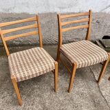 Set of 4 Scandinavian style chairs in vintage beech