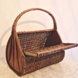 60s wicker basket handbag