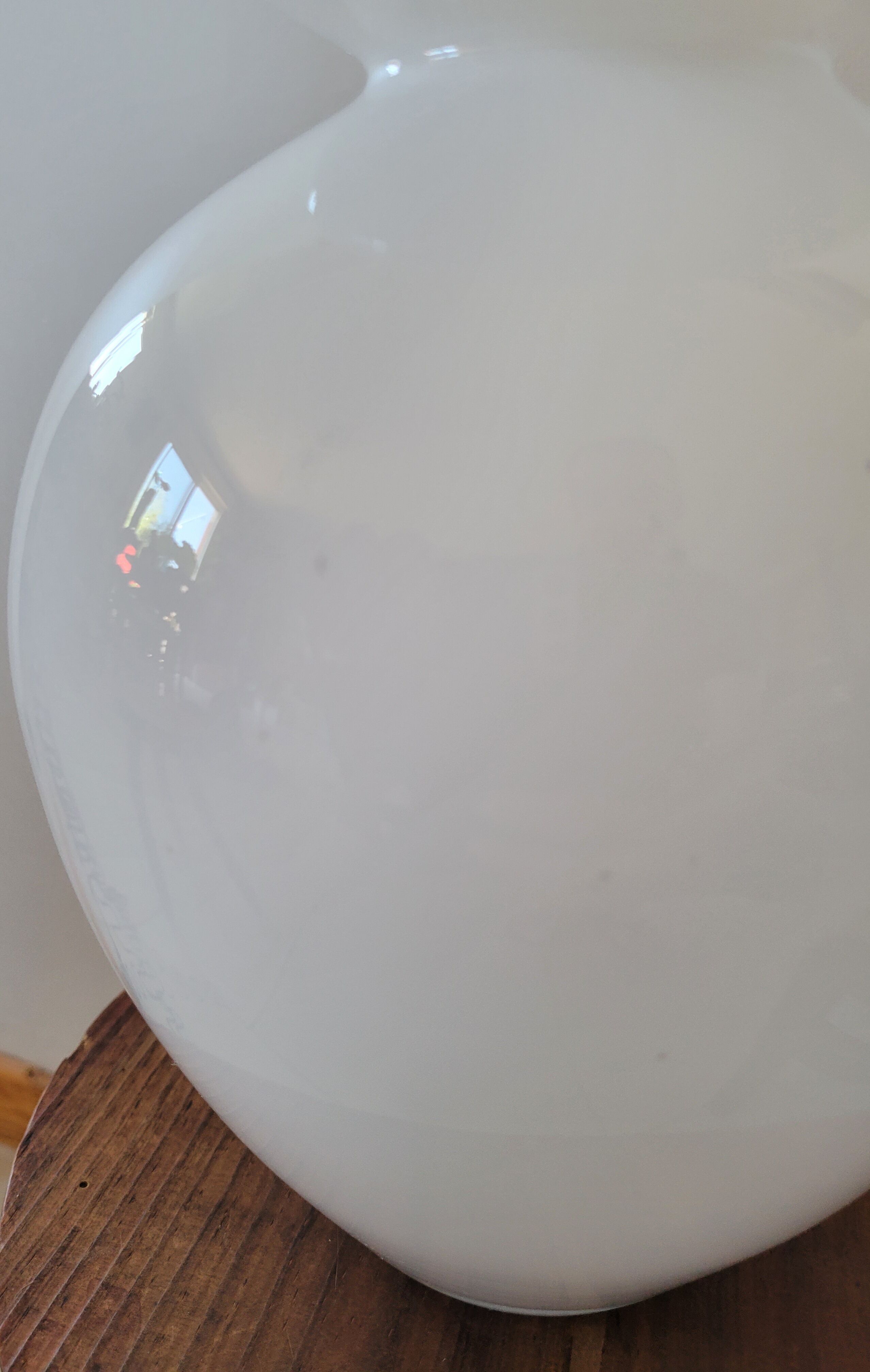 White opaline bubble vase