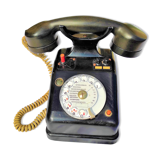Telephone in black bakelite dial with call system