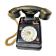 Telephone in black bakelite dial with call system