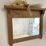 Vintage solid oak mirror
