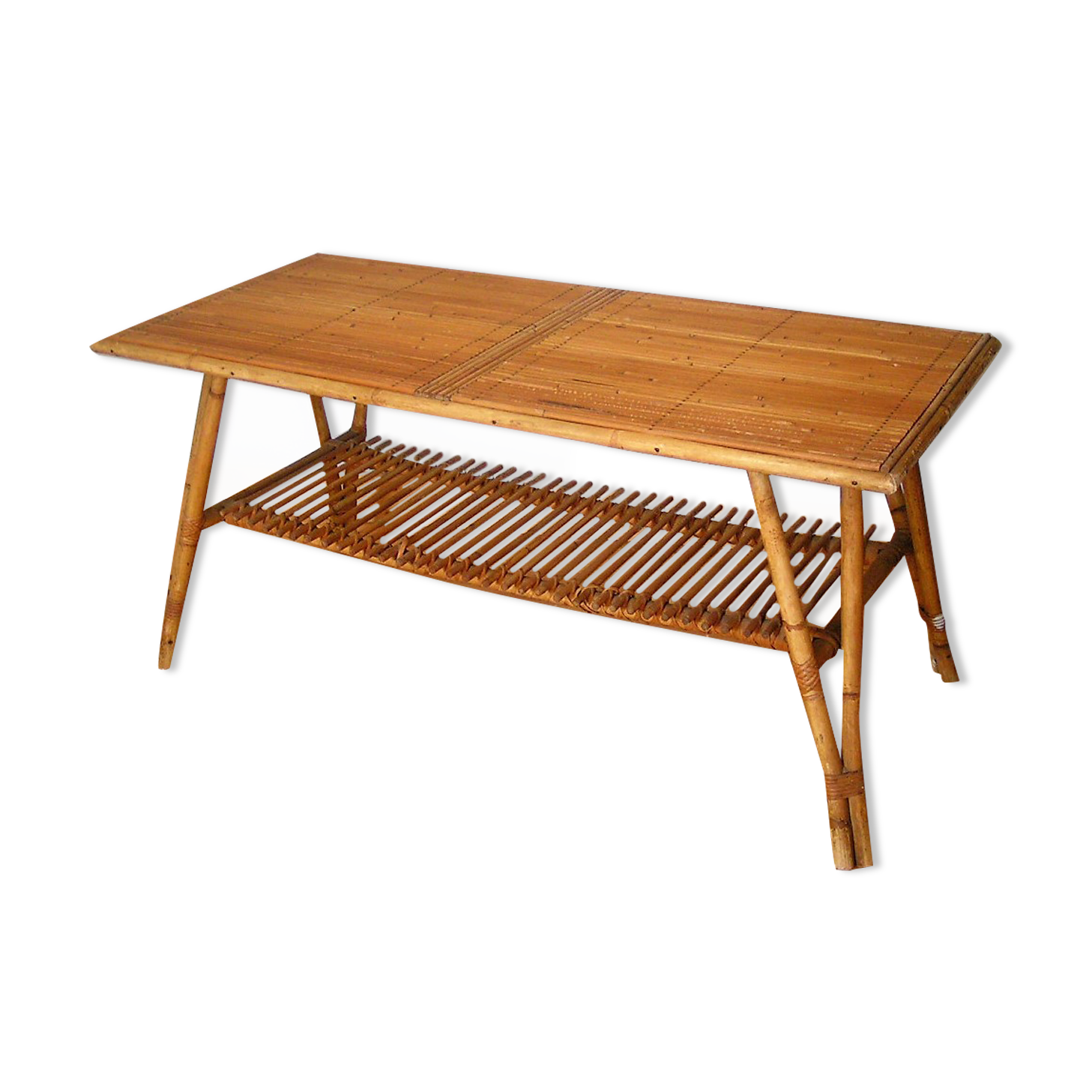 Rectangular rattan coffee table