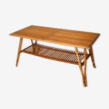Rectangular rattan coffee table