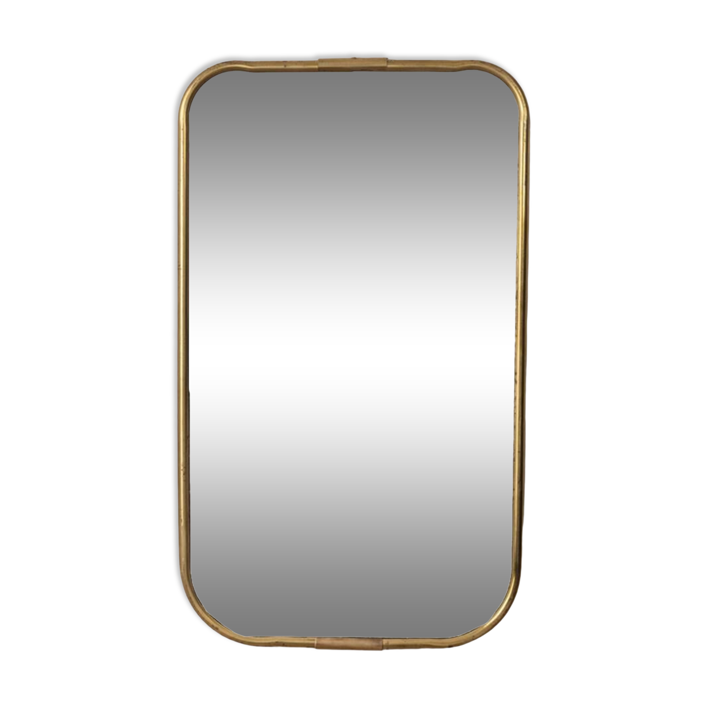 Vintage 60s wall mirror in golden brass italian design