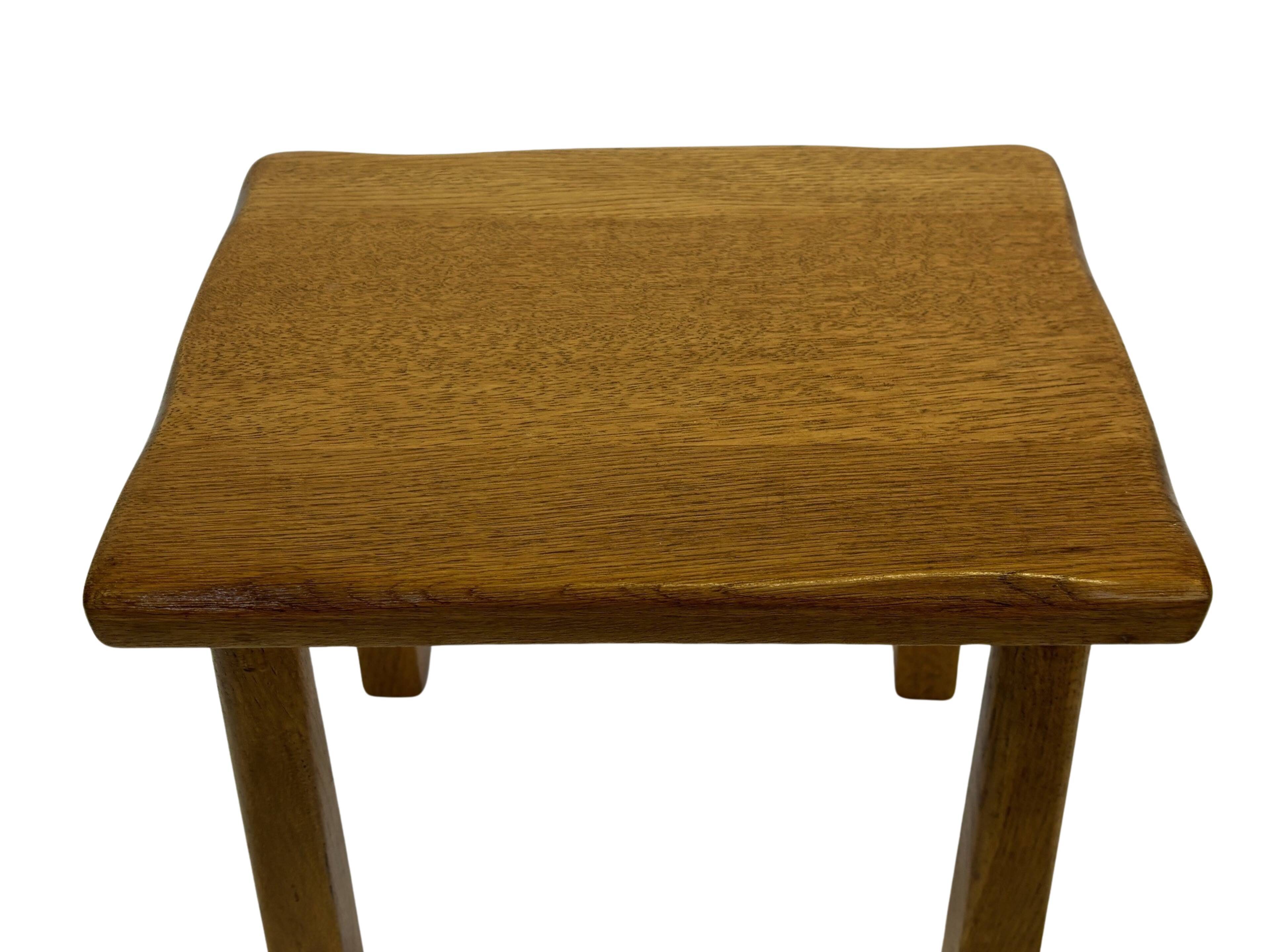 Vintage Set of 3 brutalist oak side or nesting tables 1970s