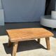 Coffee table in blond teak quadripod