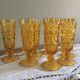 Old flutes in molded glass, pressed