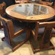 Round dining tables + chairs