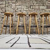Set of 4 vintage bar stools 1970"