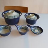 5 pièces de vaisselle scandinave en grès des années 70