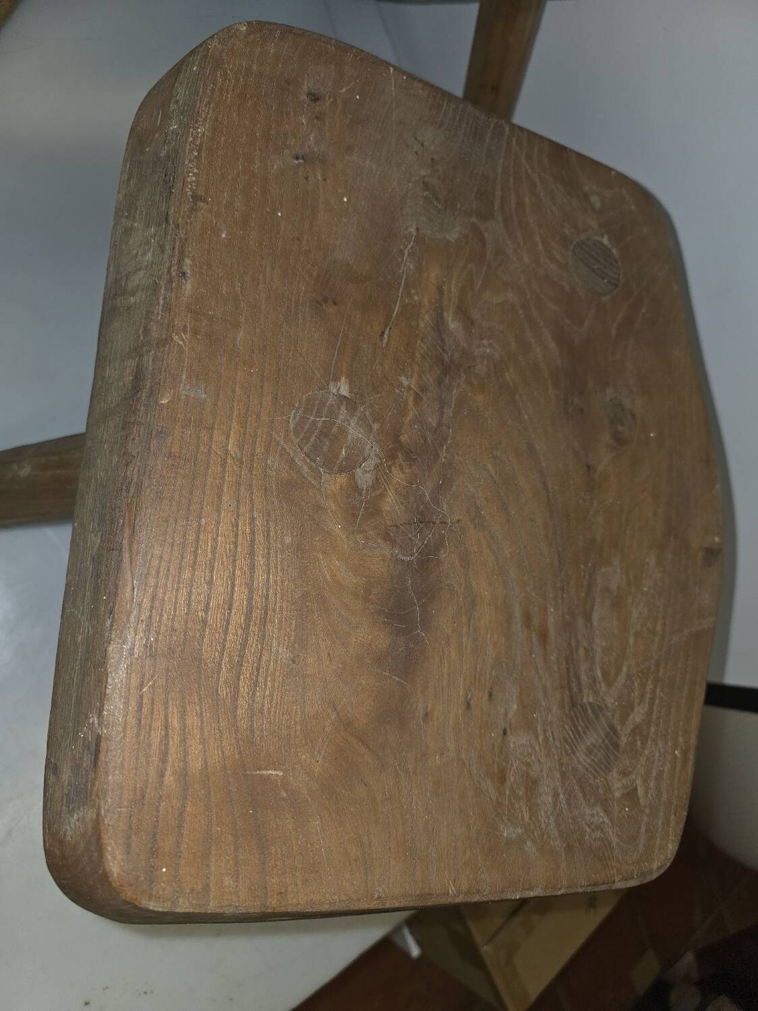 Set of 4 solid wood shepherd's stools