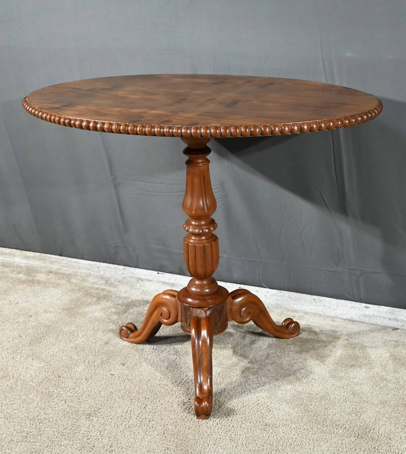 Oval Pedestal Table with Mahogany System, Louis Philippe period – 1st part 19th century