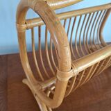 Vintage rattan magazine rack