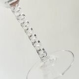 Set de 12 verres à pied en verre ciselé, 6 verres à vin et 6 verres à eau