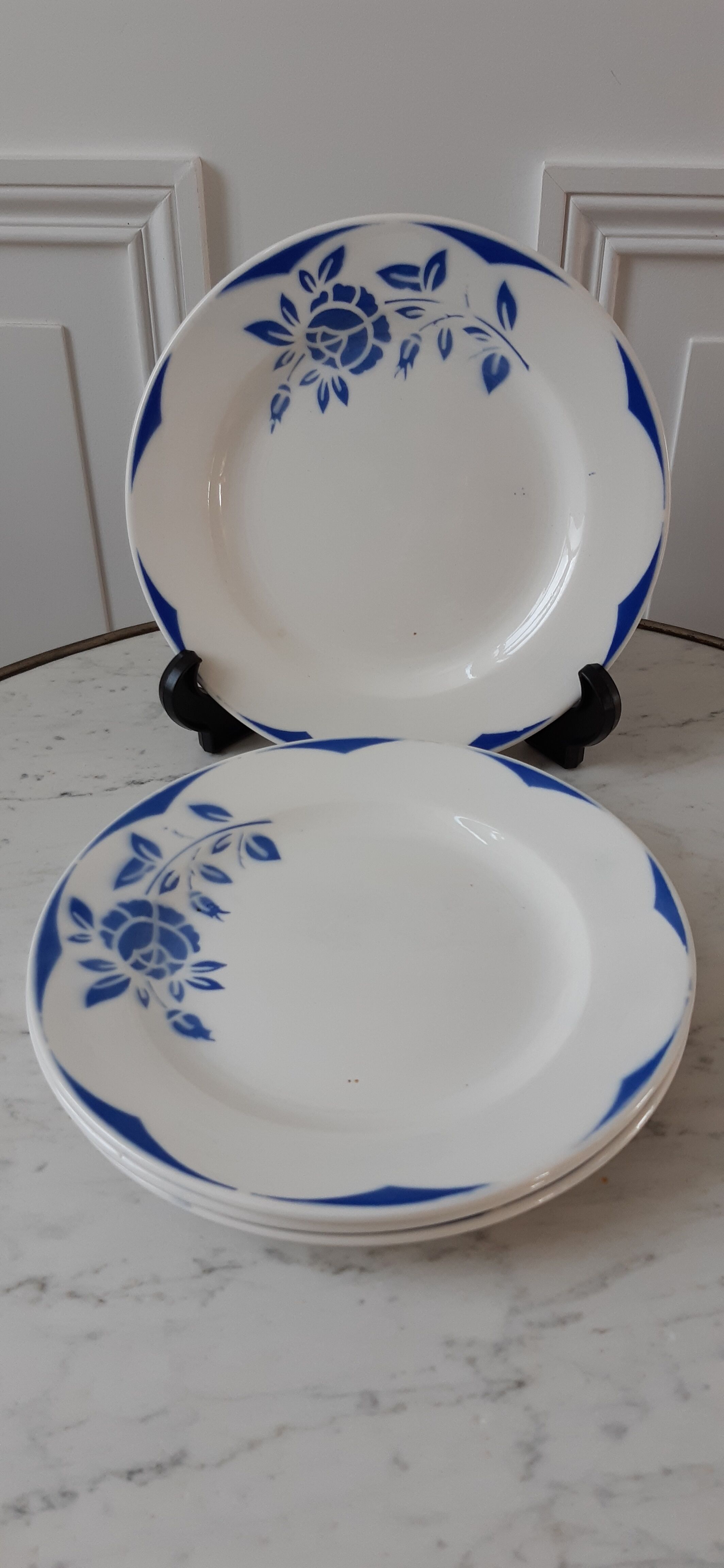 Lot de 4 assiettes à dessert digoin sarreguemines modèle corsica