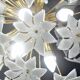 Fantastic Sputnik white Murano glass flowers chandelier, 1980s