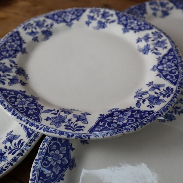 6 assiettes plates en faïence ancienne de Gien